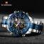 NAVIFORCE 9195 Luxury Brand Digital Sport Watch Men Steel Band Waterproof Chronograph Alarm Clock Luminous Quartz Wristwatch