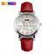 SKMEI 9095 Womens Flower Crystal Quartz Watch Casual Lady Simple Camellia Wristwatch