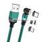 Wholesale 3PIN 1M 2M 540 rotation Fast Charging Micro Type C Data Magnetic 3 In 1 Usb Charging Cable Data cable