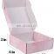 pink corrugated cardboard mailbox  packing  transport shipping box for false eyelash