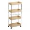 Slide Out Storage Cart Bathroom Trolley Kitchen Rolling Metal Utility Slim Cart With Wheel