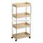 Kitchen Rack Storage Trolley Bathroom Stainless Steel Storage Rack Rolling Storage Cart With Wheel