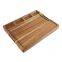 Large Acacia Wood Cutting Board For Kitchen with 3 Built-In Compartments and Juice Grooves Heavy Duty Butcher Chopping Board