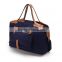 Heavy Duty Navy Blue Unisex Canvas Weekend Bag Travel Weekend Bag With Front Zipper Pocket