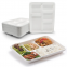 School Hospital 5 Compartment Tray Sugarcane Biodegradable Food Tray Plate Disposable For Lunch and Dinner