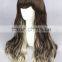 High Quality 65cm Medium Long Wave Brown&Gray Color Mixed Lolita Wig Synthetic Anime Wig Cosplay Hair Wig Party Wig