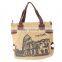 fashion women printed canvas hangbag tote bag