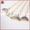 Gold plated crescent jewelry beads abalone shell pendant