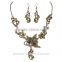 Fashion Vintage Butterfly Jewelry Sets Shining Crystal Choker Necklaces Earrings