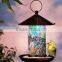 Solar Light Mosaic Glass Bird Feeder
