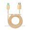 2016 new premium high quality Aluminum Nylon LED light charger usb data cable for iphone 6 6 plus 6s 6s plus micro wire cable