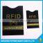 anti-scan blocking card sleeve shields radio frquency ID theft protection