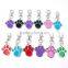 Wholesale Multi Color Metal Paw Printed Zinc Alloy Pet ID Tags Pendant Charms