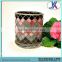 Rainbow color mosaic glass ceramic candle jar