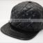 high quality leather foam snapback hats/ leather plain snapback cap