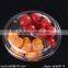high quality 2 compartment disposable plastic round transparent fruit salad box