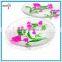 Hand Painted Round Food Rrade Clear Glass Plate With Flower Design