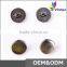 Newest plastic round shape metallic buttons for garment accessory