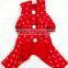 pet santa pajamas,full snow printing pocket dogpajmas