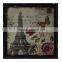 Retro Wood Frame Jute Wall Printing