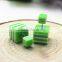 Korean Style Sweet Chromatic Candy Geometry Earring Accessory Two Size Stripe Square Double Side Clip-on Earrings For Teenagers