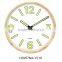 12 inch natural solid wood luminous wall clock(12W57NA-Y210)