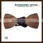Custom Logo Cheap Wood Wooden Cotton Strap Bow Tie with Gift Box