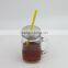 16oz Clear Glass Mason Jar with Silver Lid and Straws