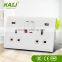 British standard 13a multi double 3 pin 2 gang wall switch socket with 2 usb outlet