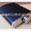 Popular and fashion leather embossed series stainless steel hip flask