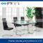TB Stainless Steel Leg Durable Use Imported Dining Table With Tempered Glass