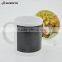 Sunmeta small MOQ inner color ceramic 11oz partial color changing magic mug