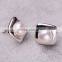 Square freshwater AAA button fashion fancy pearl earring