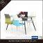 Cheap modern glass top hotel dining table
