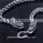 Special Gift New Design for Dragon 925 Silver Necklace with button 55 cm Long Necklace for Men Jewelry Vintage chain XLT002