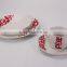 Red Cloud Elegant Ceramic Porcelain Dinnerware Set Plates And Cup