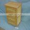 FSC made in CHINA natural pine dark brown durable portable Wooden Cabinet Chest with 3 Wicker Drawers