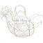 Wholesale chicken shaped white color home decorative wire egg basket