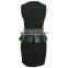 Sexy lady's elegant pure black bondage dress with peplum and belt