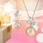 Fancy Silver CZ studded Pearl Pendantset