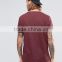 Street wear Men's Longline T-Shirt with Curved Hem in Red Hip hop T shirt 95% Cotton 5% Spandex Plain Long Drop T Shirt