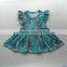 Cotton knitted baby summer clothes kids flutter sleeves frock design clothing toddler girls pearl dress wholesale