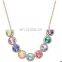 Women Choker Necklace Silver Jewelry 9 Rhinestone Crystal Necklace FemaleChain Necklace