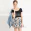 Custom Hot sale Young Pencil Girls Mini 3D Floral Pleated A-line Women Skirt