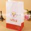 Colorful printing square bottom white paper bags greaseproof paper bag for bread/snack food