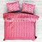 Indian Beautiful Ikat Bedspread Queen Size Screen Print 100% Cotton Fabric Pink Bedding Set Bedsheet
