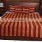 Soundarya classy collection of poly silk stripes design double bed cover set