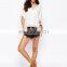 2015 Latest Arrival Summer New Trendy Women Crochet V Front V Back Shell Fashion WomenTop