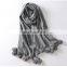 2016 Wholesale New Design Winter Plain Rabbit Fur Ball Wool Spinning Scarf