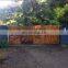 Laser cut corten steel garden gates with black powder coated posts